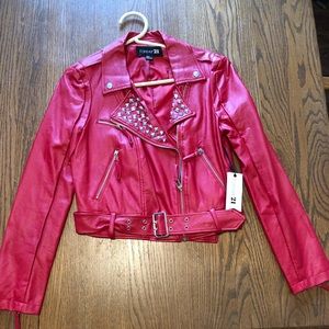 Red leather jacket